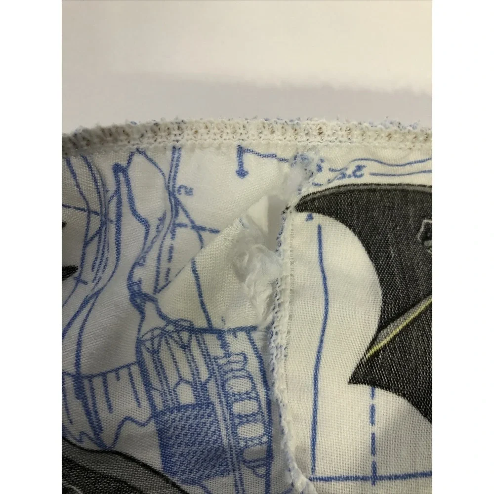 The‎ Bibb Company Batman Returns Fitted Sheet Twin Blue White 1992 Vintage Print